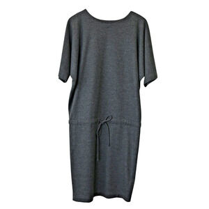 Jil Sander Shirt Dress Size 38 US 4 Oversized Gray Wool Blend Short Sleeve